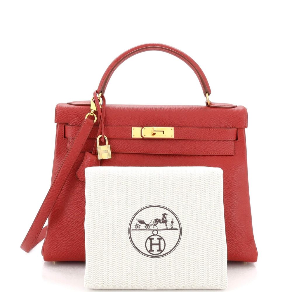 Hermes Kelly Handbag Rouge Vif #78050H84B - Picture 2 of 14